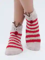 Хаки флисовые носки с принтом