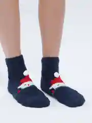 Синий флисовые носки с принтом