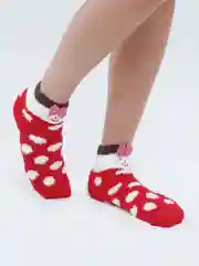 Коралловый меланж флисовые носки с принтом