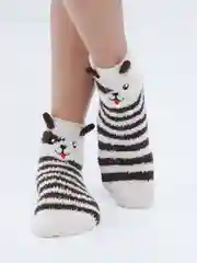 Карамельный флисовые носки с принтом