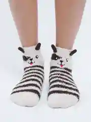 Карамельный флисовые носки с принтом
