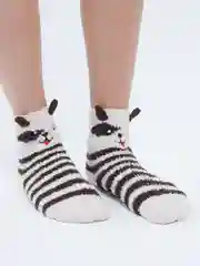Карамельный флисовые носки с принтом