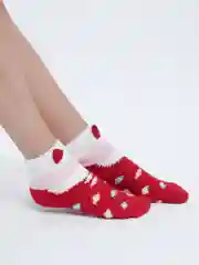 Багровый флисовые носки с принтом