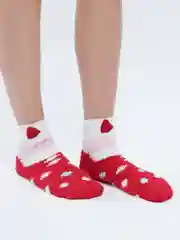 Багровый флисовые носки с принтом