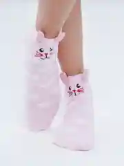 Розовый флисовые носки с принтом