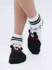 Угольный флисовые носки с принтом
