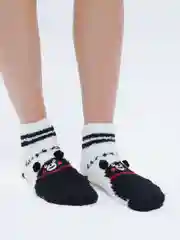 Угольный флисовые носки с принтом
