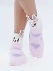 Угольный флисовые носки с принтом