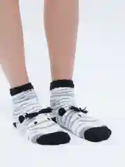 Белый флисовые носки с принтом