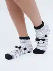 Белый флисовые носки с принтом