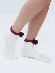 Серебряный флисовые носки с принтом