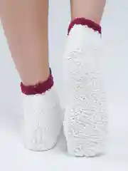 Серебряный флисовые носки с принтом