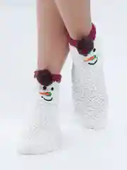 Серебряный флисовые носки с принтом