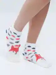 Коралловый флисовые носки с принтом