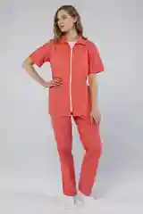 Костюм женский медицинский "Бьютис", ткань ТиСи, коралловый