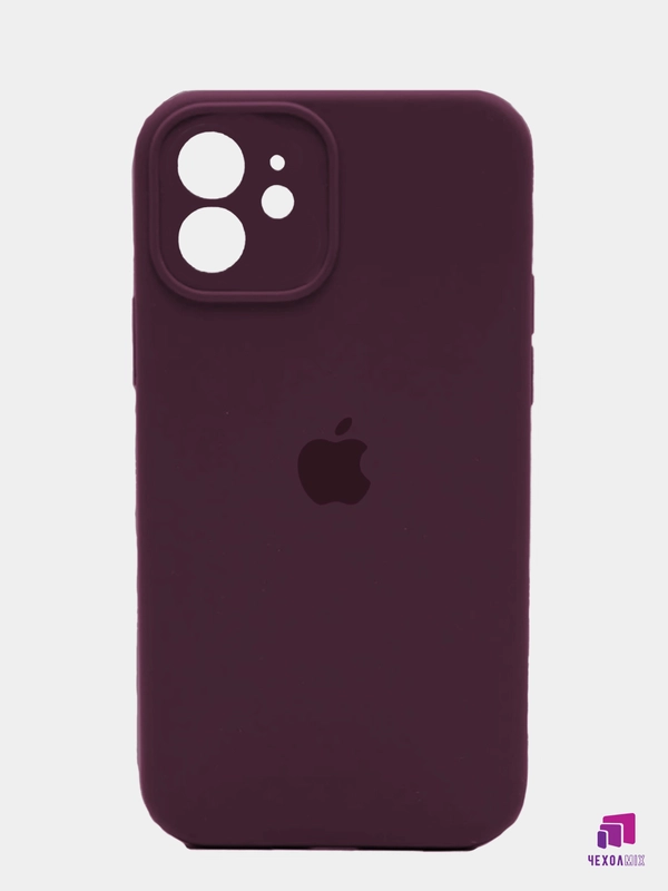 Чехол Silicone Case Apple iPhone 12 с защитой камеры с бархатной подкладкой