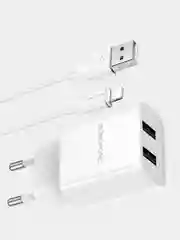 Черный зарядное устройство Borofone BA53A, 2USB, Micro-USB, Type-C, iPhone