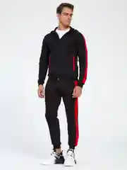 Костюм спортивный JASON LO черный с красной вставкой