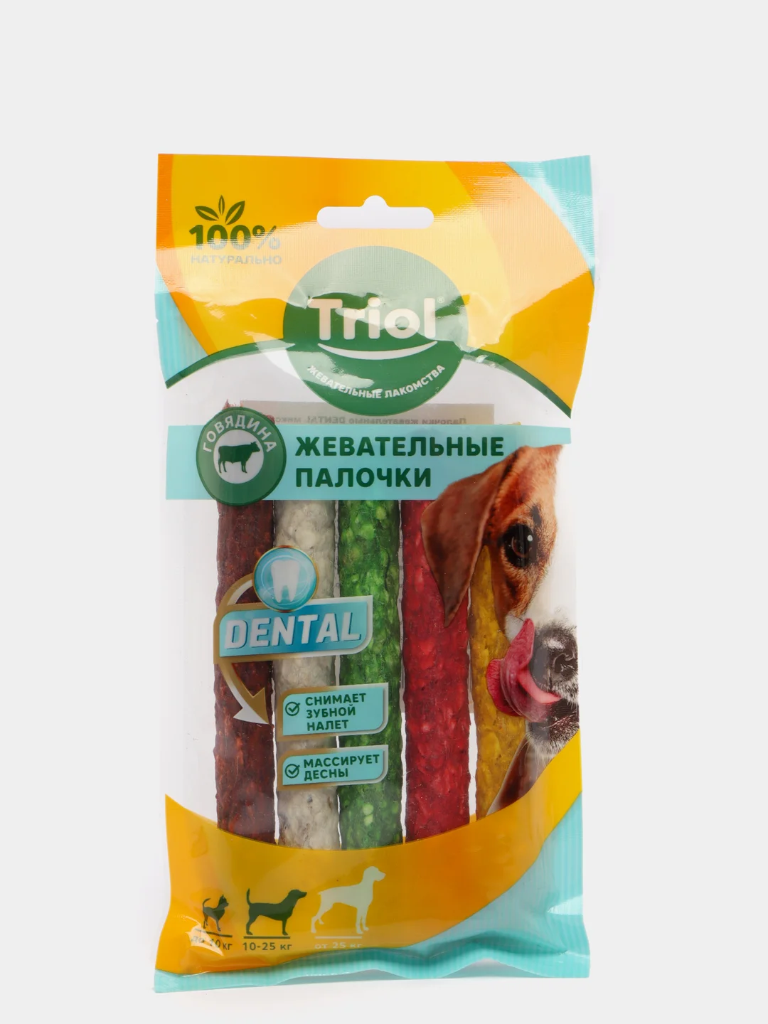 Triol Dental микс жевательные палочки, Говядина для средних и крупных пород собак, 5 шт