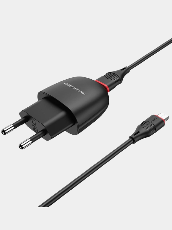 Блок питания для Micro-USB / Type-C / iPhone, СЗУ, Borofone BA49A, 2.1A