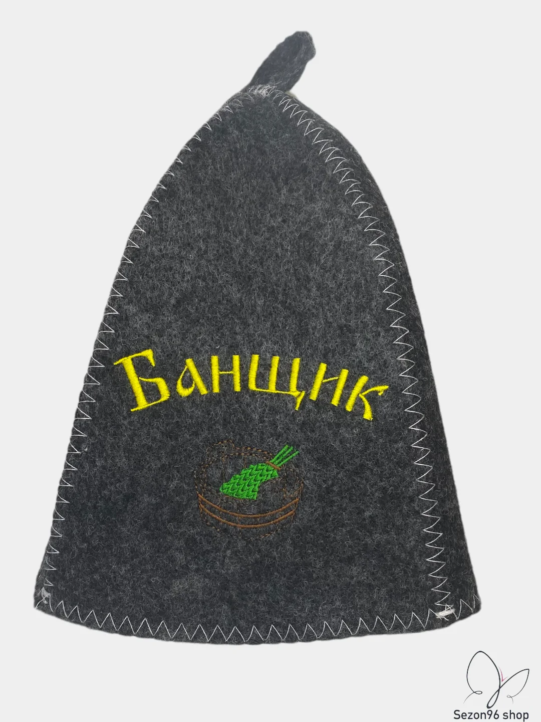 Ледяной шапка банная, классическая, с вышивкой
