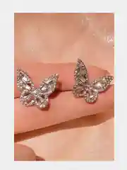 Серебряный серьги "Бабочки" / Сережки в корейском стиле