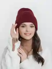 Бордовый шапка женская с флисом