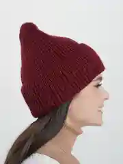 Бордовый шапка женская с флисом