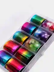 Конфетный ультратонкая переводная фольга для ногтей в контейнере 10 рулонов