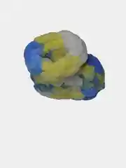 Желтый пинетки ручной вязки из Alize puffi