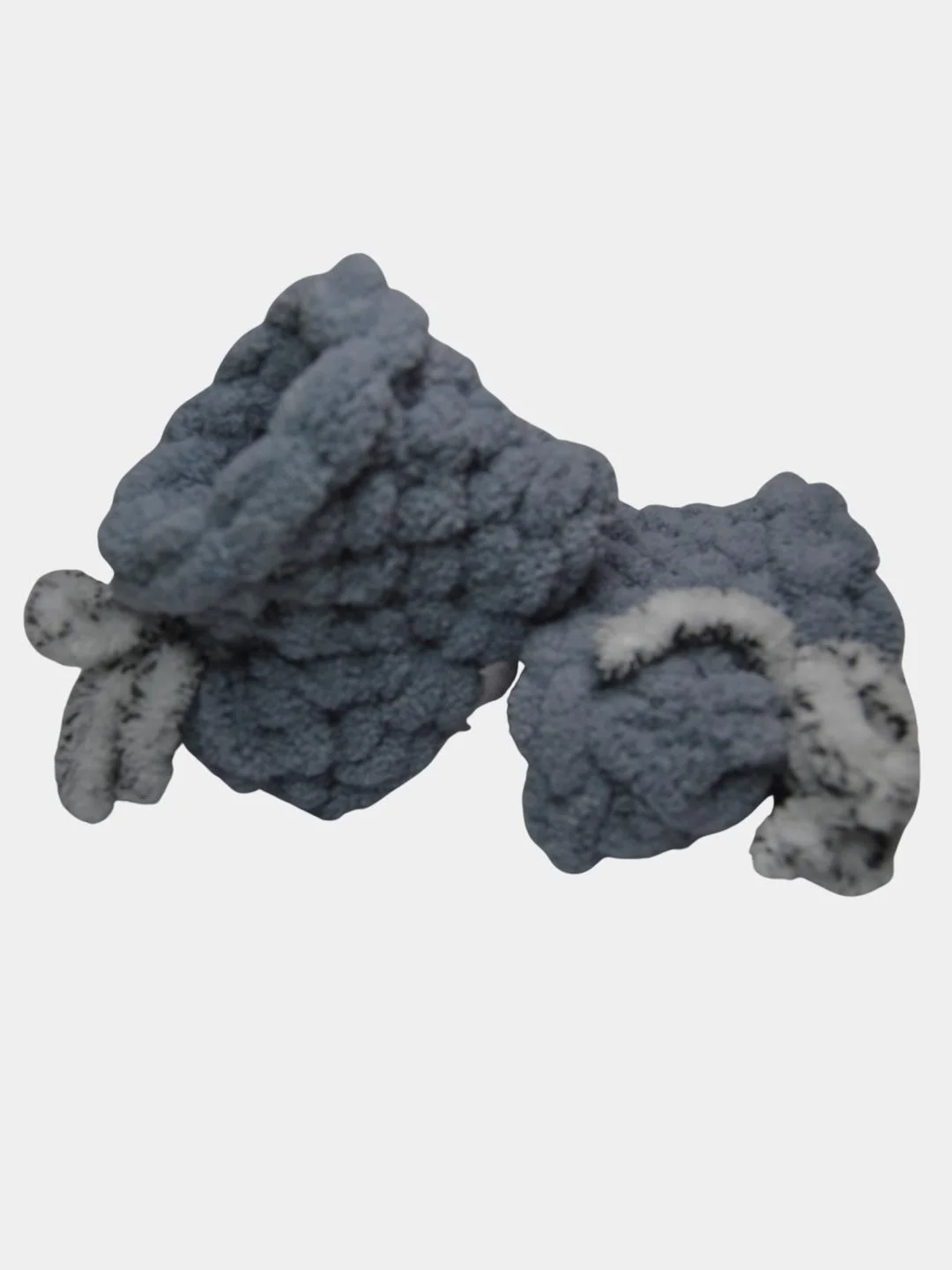 Серый пинетки ручной вязки из Alize puffi