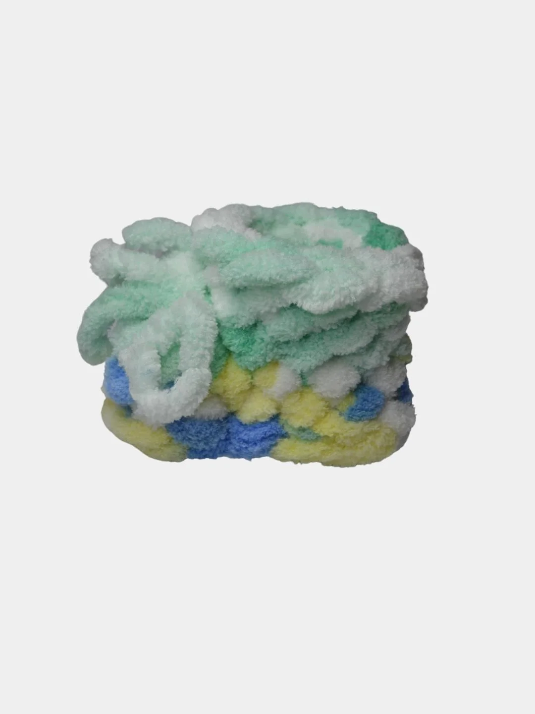 Желтый пинетки ручной вязки из Alize puffi