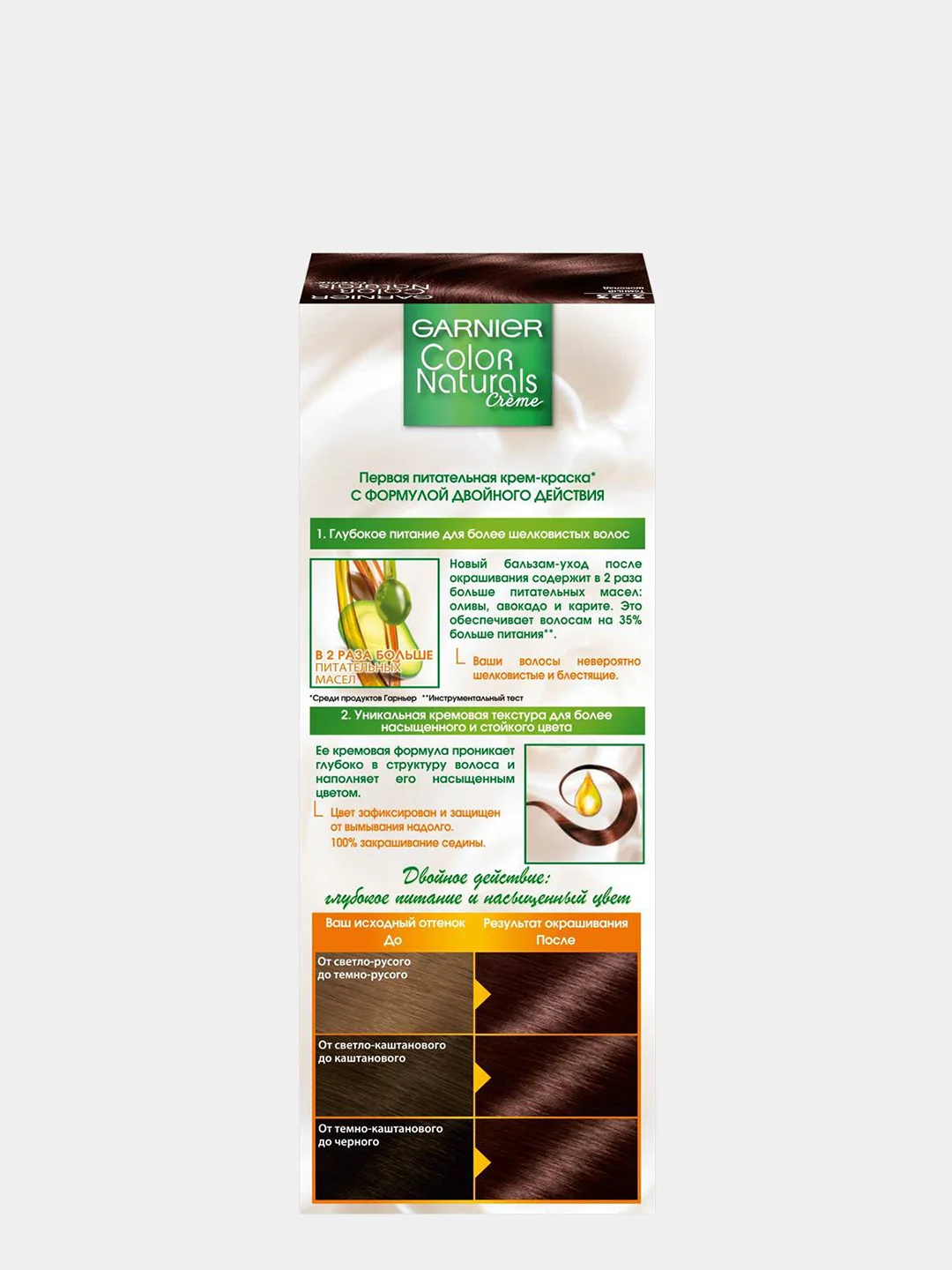 Garnier Стойкая питательная крем-краска для волос "Color Naturals", Темный шоколад