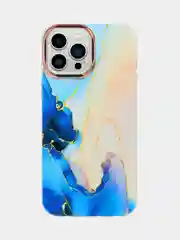 Синий чехол для iPhone 13 Pro "Акварель"