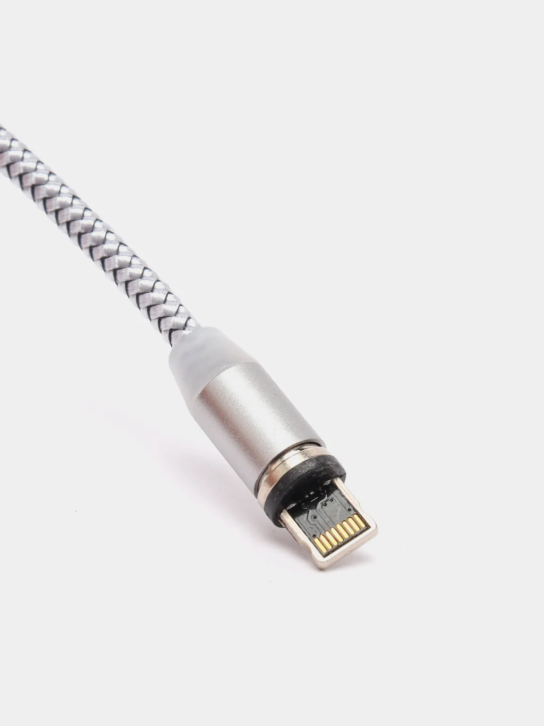 Серебряный магнитный кабель microUSB, type-C, Lightning