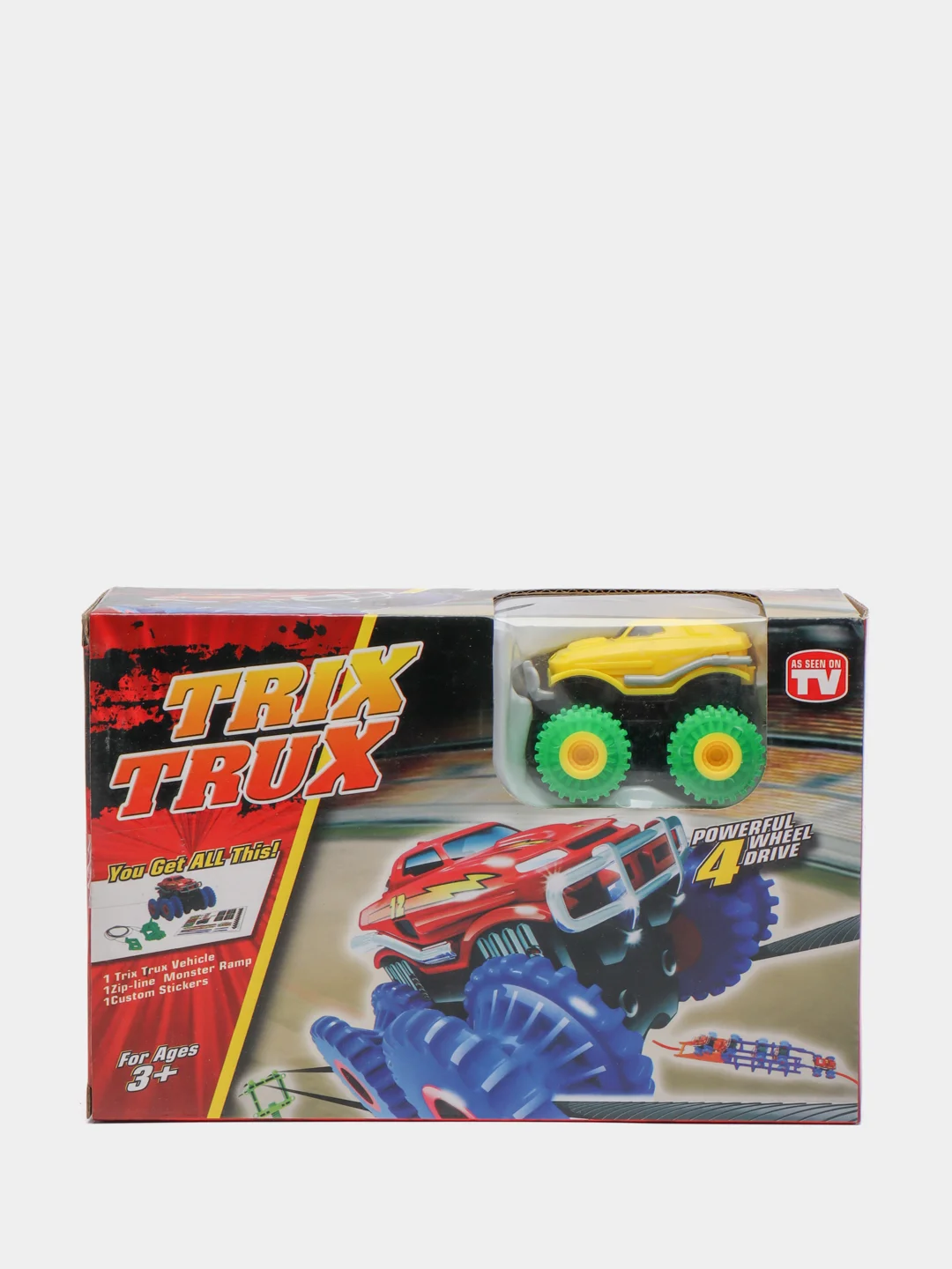 Желтый машинка Trix Trux, монстр трак