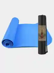 Голубой спортивный коврик для йоги, фитнеса и туризма с чехлом