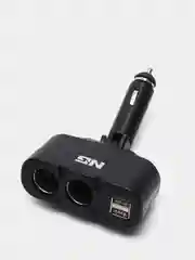 NG Разветвитель прикуривателя, 2 выхода +2 USB, 60 W, 2.1А, 12/24В,  пластик
