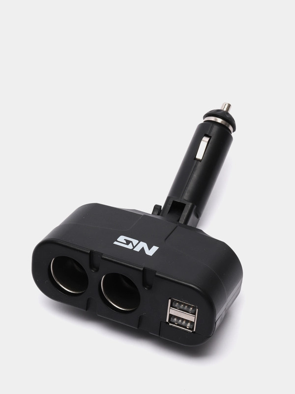 NG Разветвитель прикуривателя, 2 выхода +2 USB, 60 W, 2.1А, 12/24В,  пластик