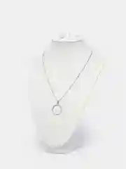 Цепочка с кулоном на шею и серьги конго, комплект украшений: круглые сережки и подвеска