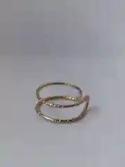 Двойное кольцо, золотое, тонкое