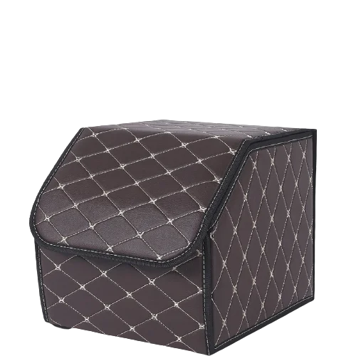 Коричневый саквояж в багажник не большой. 30*30 см из экокожи.