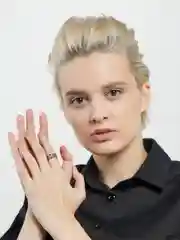 Серый кольца парные