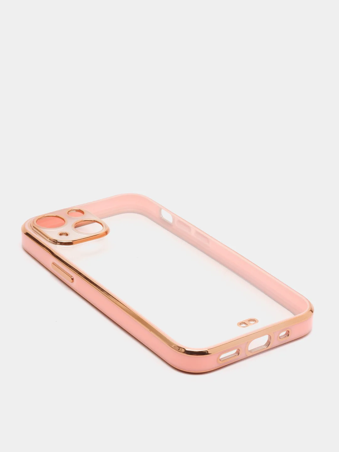 Розовый чехол силиконовый с металическим ободком IPHONE 13 / 13 pro / 13 mini / 13 pro max