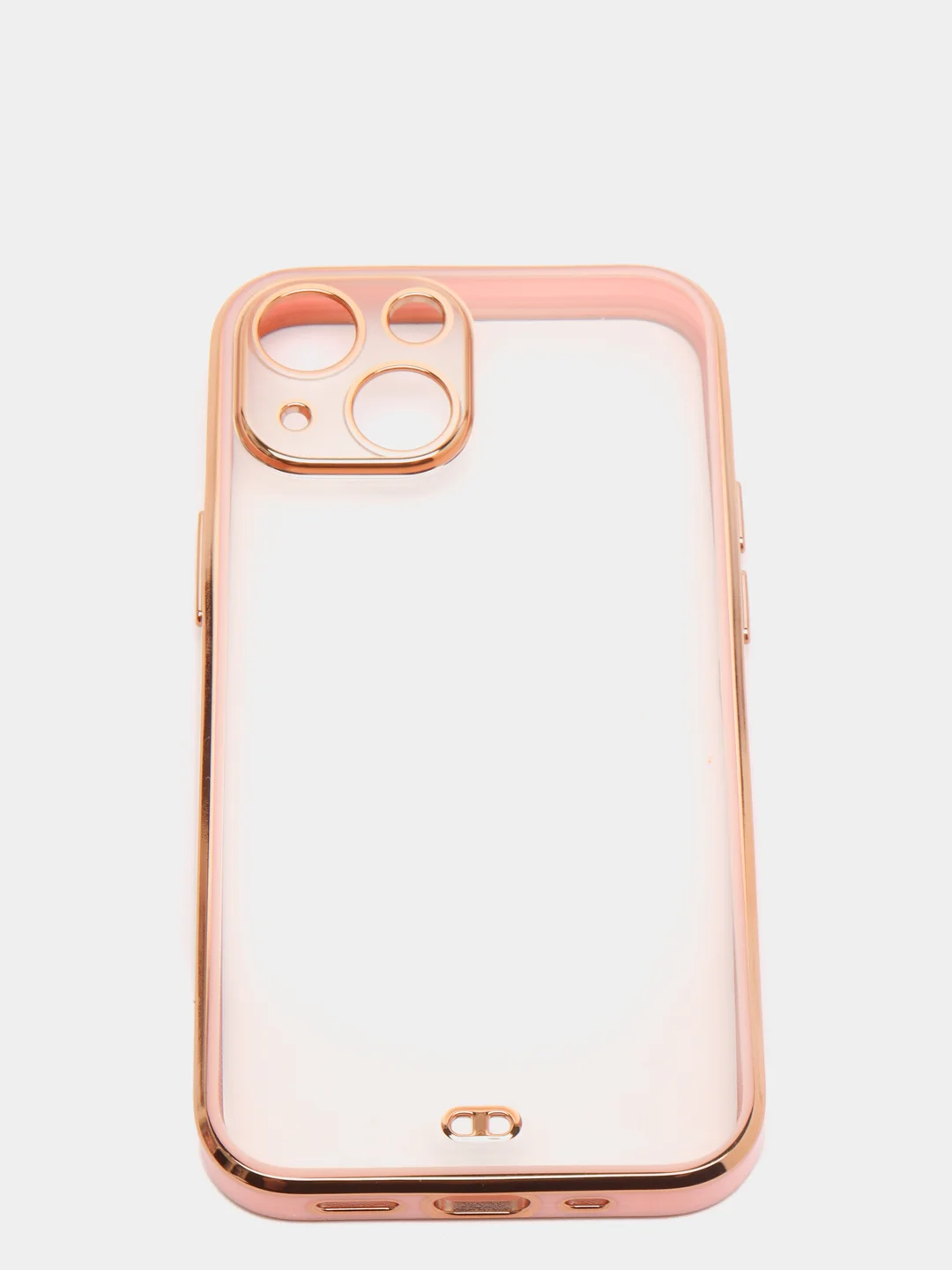Розовый чехол силиконовый с металическим ободком IPHONE 13 / 13 pro / 13 mini / 13 pro max