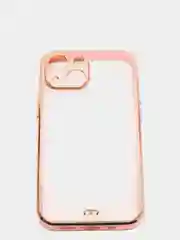 Розовый чехол силиконовый с металическим ободком IPHONE 13 / 13 pro / 13 mini / 13 pro max