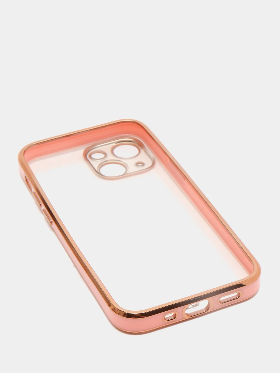 Розовый чехол силиконовый с металическим ободком IPHONE 13 / 13 pro / 13 mini / 13 pro max