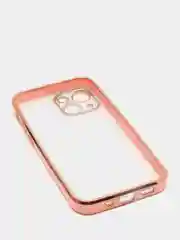 Розовый чехол силиконовый с металическим ободком IPHONE 13 / 13 pro / 13 mini / 13 pro max