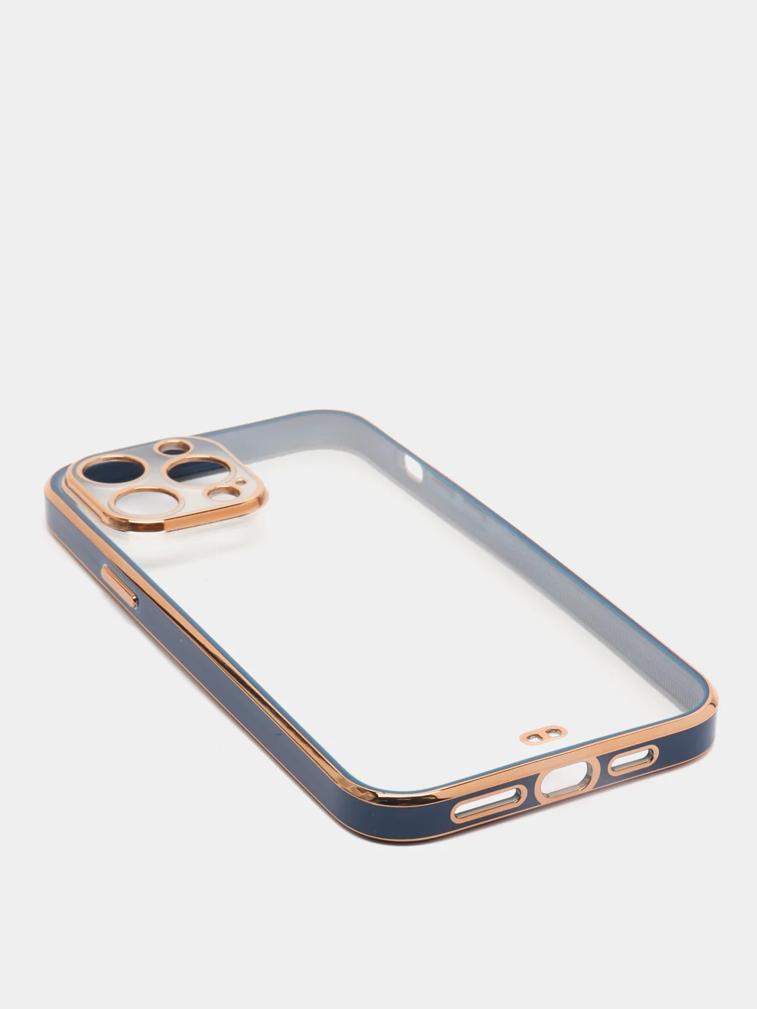 Темно-синий чехол силиконовый с металическим ободком IPHONE 13 / 13 pro / 13 mini / 13 pro max