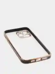Черный чехол силиконовый с металическим ободком IPHONE 13 / 13 pro / 13 mini / 13 pro max